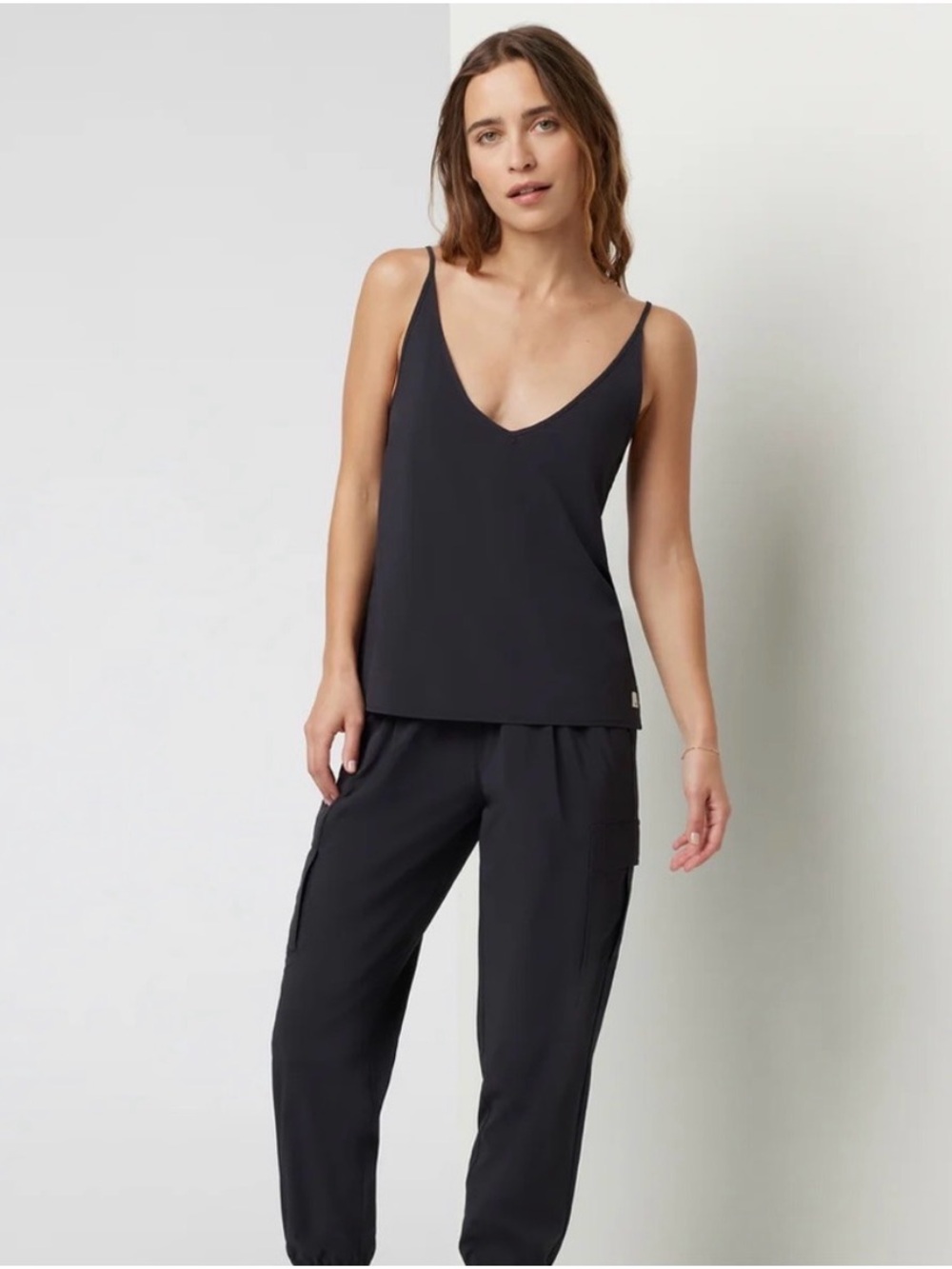 Vuori Women’s Villa Cami Black V-Neck Spaghetti Strap Camisole